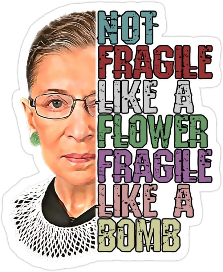 PRINTFIT (3 PCs/Pack) RBG Not Fragile Like A Flower Fragile Like A Bomb 3x4 Inch Die-Cut Stickers Decals for Laptop Window Car Bumper Helmet Water Bottle