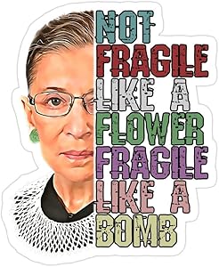PRINTFIT (3 PCs/Pack) RBG Not Fragile Like A Flower Fragile Like A Bomb 3x4 Inch Die-Cut Stickers Decals for Laptop Window Car Bumper Helmet Water Bottle