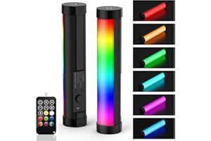 LUXCEO Handheld Light Wand, Multicolor RGB LED Video Light for Photography, 2000mAh Rechargeable Mini Light Stick for Video Shooting Professional Tube Lights with Magnetic for YouTube, TikTok(Black)