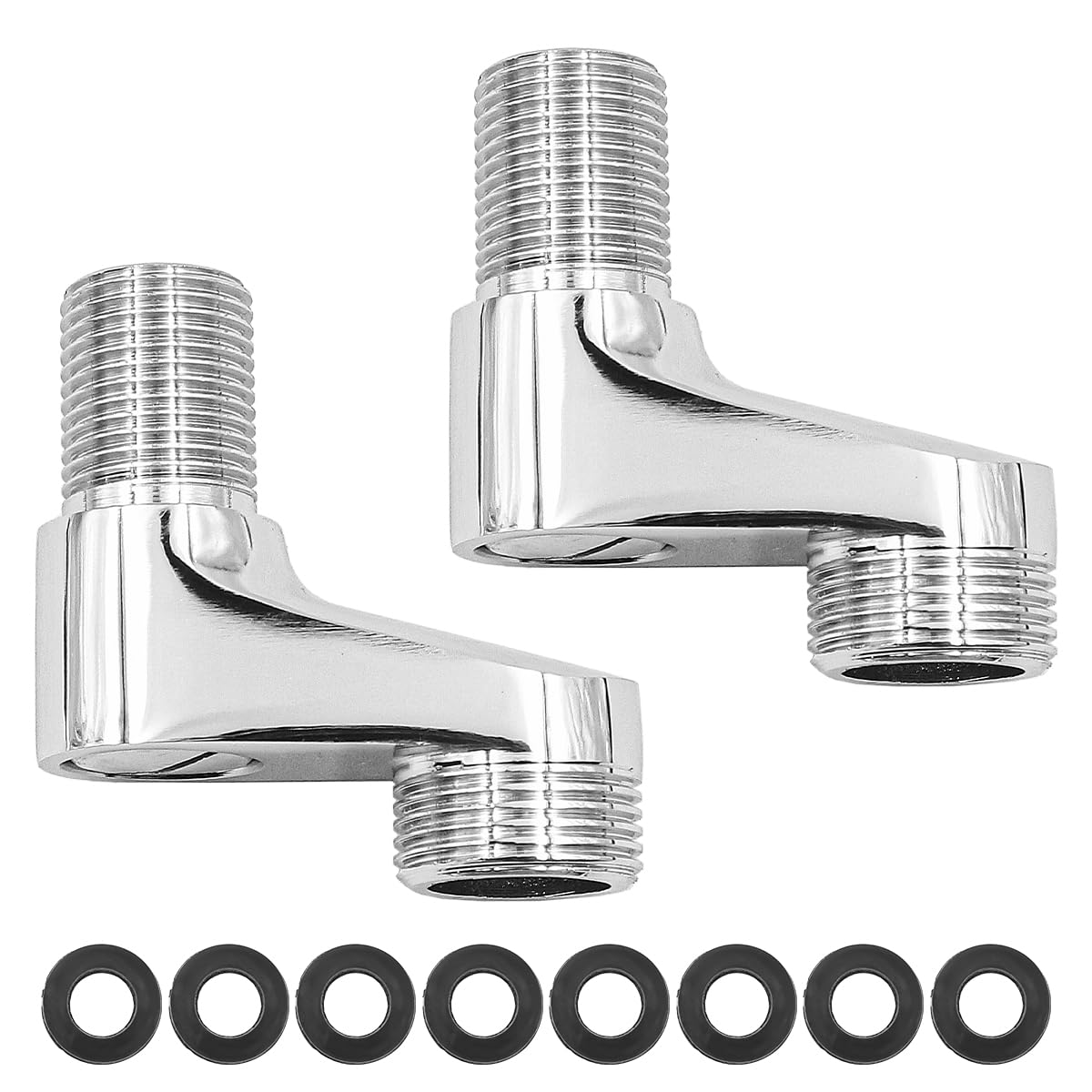 ZONADAH Set of 2 Adjustable Swing Arm Bath Tub Tap Adapters - Compatible with 3/4" and 1/2" Connections - Ideal for Clawfoot Shower Faucets - Premium Bathroom Mixer Accessories - Made of Solid Brass