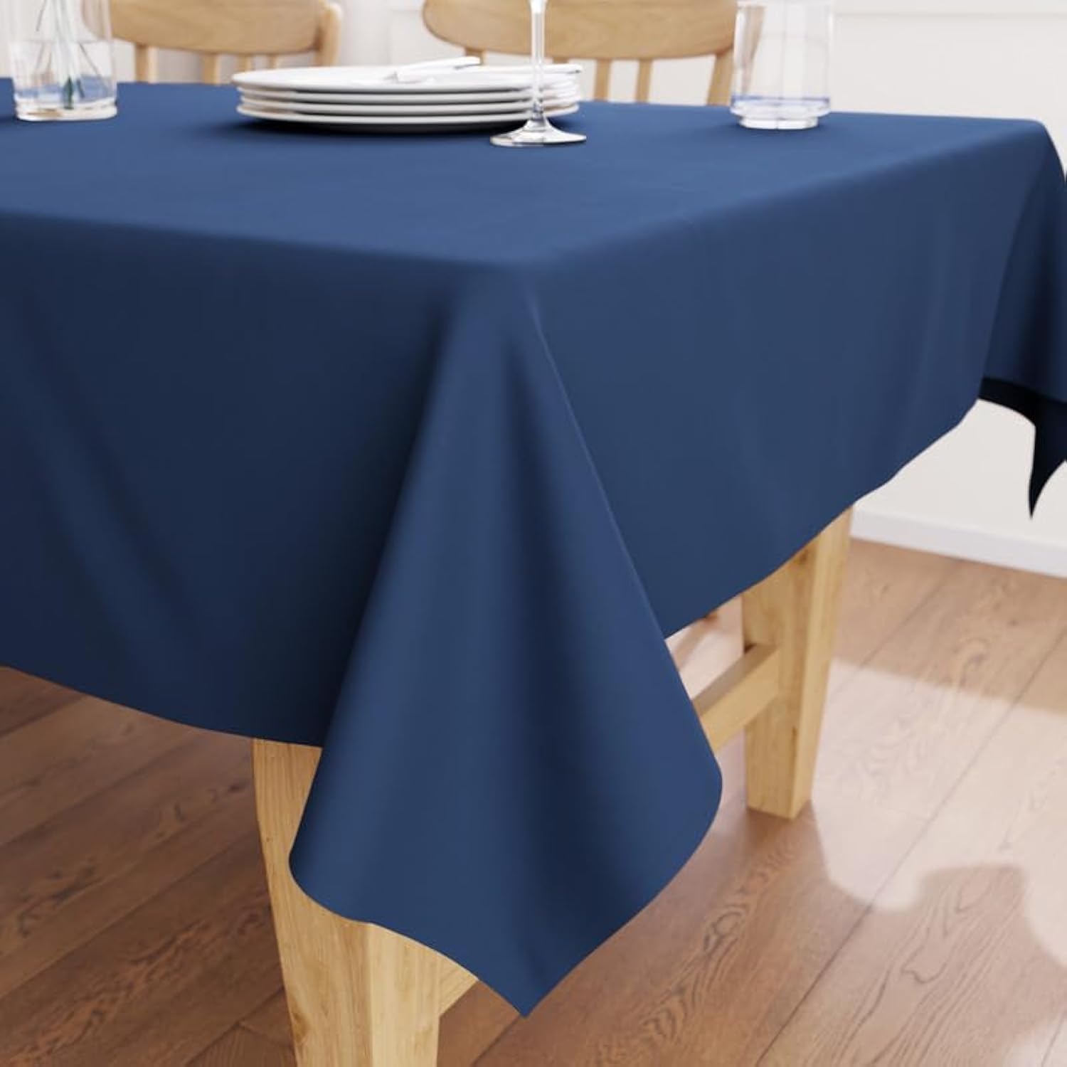 Encasa XO Dining Table Cover | 56x72 in Cotton Canvas Rectangular Tablecloth | Machine Washable, Cobalt Table Cloth for Indoor & Outdoor Dining, Durable, Easy-Care | Suitable for Any Occasion — image 1