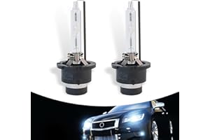 pinflaw 2 PCS D2S Car Bulb, 32mm x 75mm 12V 6000K Concentrated Ultra-bright Quartz Glass IP67 Waterproof Light Bulb, Plug Play Universal Automotive Lighting Replacement Accessories (Silver)