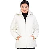 Jones NY Women's Puffer Jacket Zippered Removable Bungee Hood Womens Winter Coat