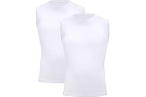 Moozava Youth Sleeveless Compression Shirt Boys Athletic Tank Tops Kids Basketball Football Undershirt