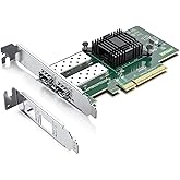 10Gtek for Intel E10G42BTDA 82599ES Chip 10GbE Ethernet Converged Network Adapter X520-DA2/X520-SR2, PCI-E X8 Dual SFP+ Port