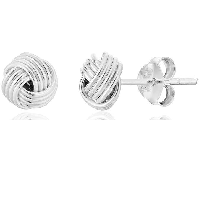 DTPSilver 925 Sterling Silver Knot Studs Earrings Amazon.co.uk