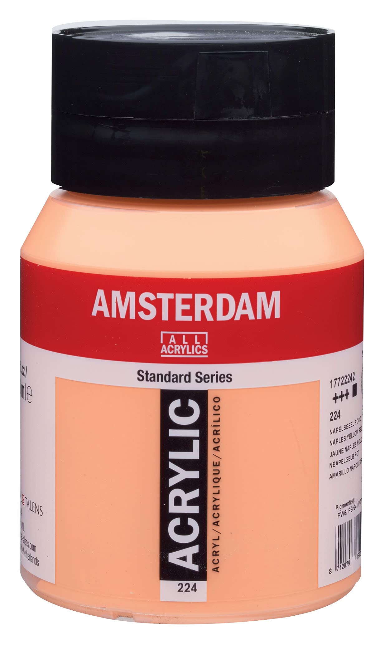 Amsterdam Standard Series Acrylic Jar 500 ml Naples Yellow Red 224 (17722242)
