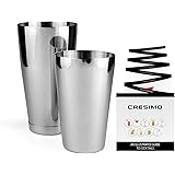 Boston Shaker Cocktail Making Set:18oz Unweighted & 28oz Weighted Professional Bartender Cocktail Shaker Set by Cresimo