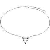 Ladytree S925 Sterling Silver Dainty Simple Choker Necklace,Rolo Chain,Adjustable 13 inches to 16 inches
