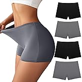 Ekouaer Boyshort Panties Women's Soft Underwear Briefs Invisible Hipster 3 Pack Seamless Boxer Brief Panties S-XXL