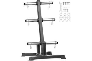 VEVOR Weight Plate Rack,Standard Weight Plate Tree,Weight Storage Holder, Home Gym Barbell Rack Storage Stand, Blac