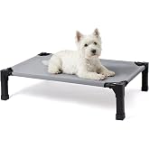Niubya Elevated Outdoor Dog Bed, Raised Dog Bed with Steel Framed 35in | Cooling Elevated Pet Cot with Non-Slip Feet, and Waterproof, Washable, Breathable Teslin Mesh
