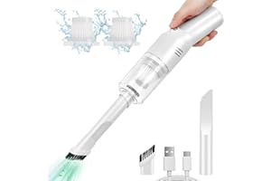 Auloea Wireless Mini Car Vacuum Cleaner(400g) Portable Rechargeable,Handheld Vacuums, Mini but Mighty Dust Busters Cordless Rechargeable,Hand Held Vac for Car/Desk V06/white