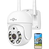 Hiseeu Wireless Security Camera 5MP WiFi Camera PTZ Camera Outdoor Motion Tracking Color Night Version, Cord Power, No-Monthly Fees Works with Wireless System