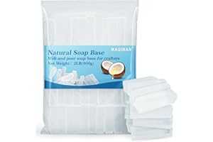 MAQIHAN Soap Base Natural 2LB - Clear Glycerin Base for Soap Making Melt and Pour Organic Glicerina para Hacer Jabones Foaming Additives Odorless Good Cleaning Ability Soap Making Supplies