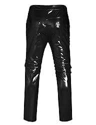 COOFANDY Mens Metallic Shiny Pants 70s 80s 90s