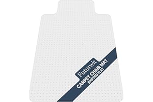 Futurwit Office Chair Mat for Carpet Floor, Heavy Duty Floor Protector for Desk, Plastic Rolling Chair Mats, Clear Floor Mat Smooth Glide, No Divot, 30" x 48" with Lip