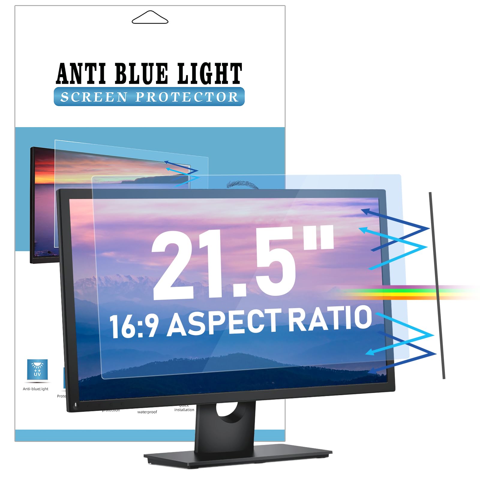 LAMA 21.5 Inch Blue Light Blocking Screen Protector, Universal Computer Monitor Screen Filter (WxH:18.74"*10.55"), Anti Blue Light, Anti Glare, Anti-UV, Eye Protection, Reduce Eye Strain(21.5" 16:9) — image 1