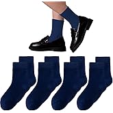 Santgoo Girls Seamless Socks Crew Dress Socks Kids White School Cotton Soft Socks