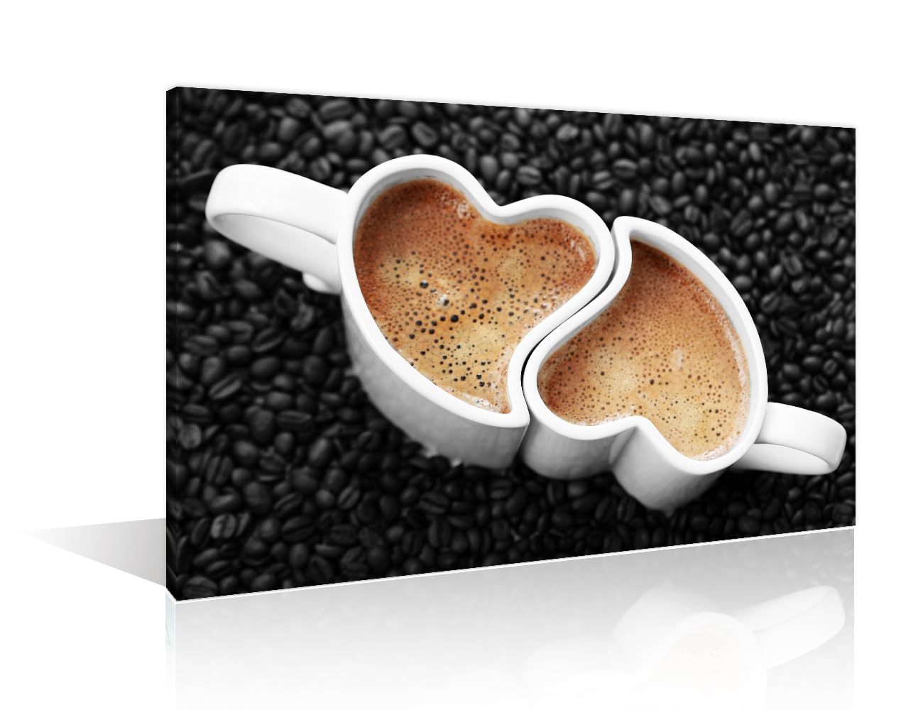 TISHIRON 1 Panel Modern Painting Coffee and Coffee Bean Kitchen Wall Art Coffeehouse Restaurant Wall Decor for Living Room Posters and Prints Stretched and Framed Ready to Hang 16" Wx24 H