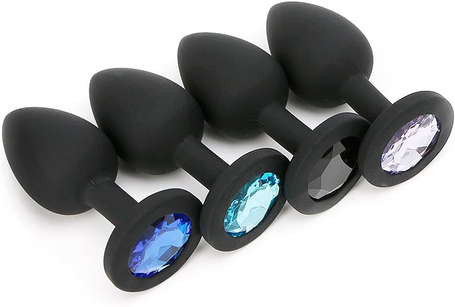 Guangtian New 7 * 2.8cm Black Small ŝe-xy Silicone Rhinestone Jewelry Butt Amal Plùg ŝe-x Toy