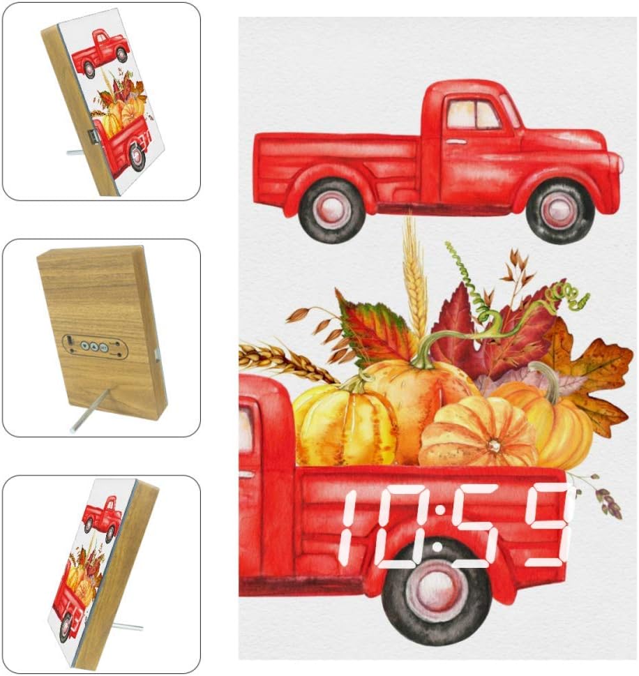 Amazon Com Clipart Red Truck Original Loud Multifunction With Usb Charger Voice Control Digital Alarm Clock Charming Electronic Led Home Kitchen
