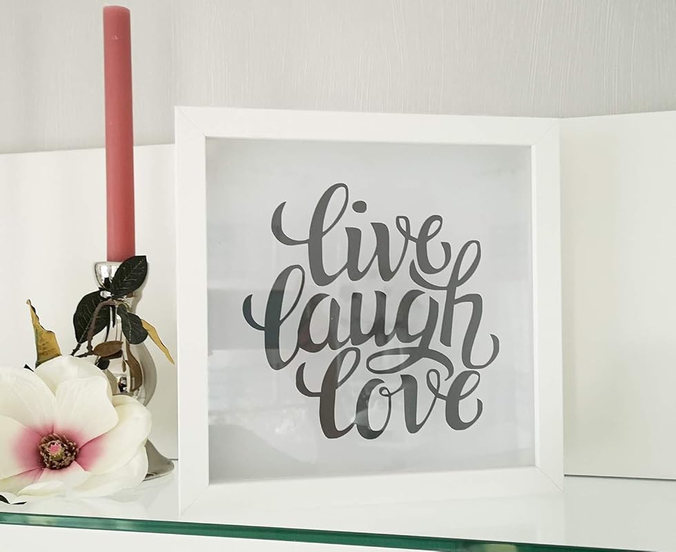 AScreativ 3DBilderrahmen mit Spruch Live Love Laugh beleuchtet
