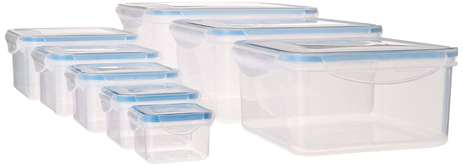 Casual Haus BPA Free Food Storage Containers Clear Plastic Square 16