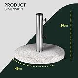 KEPLIN Parasol Base Stand 12kg Granite 45mm Pole Weather Resistant view 2