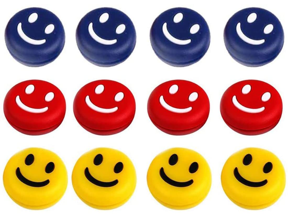 KuTi Kai Tennis Vibration Dampener - Silicone Racket Shock Absorbers for Strings - Great for Tennis Players, Durable - Premium Quality （Smile-12Pcs）