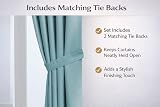 John Aird Blackout Curtains Aqua Pencil Pleat 2 Panels 46 x 72 view 2