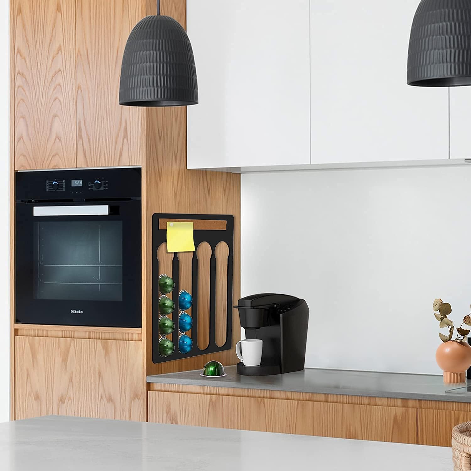 Coffee Pod Holder Wall Mount with Message Board for Vertuo Capsules,Vertuoline Capsule Dolce Gusto Pod. (Capacity:20): Kitchen & Dining