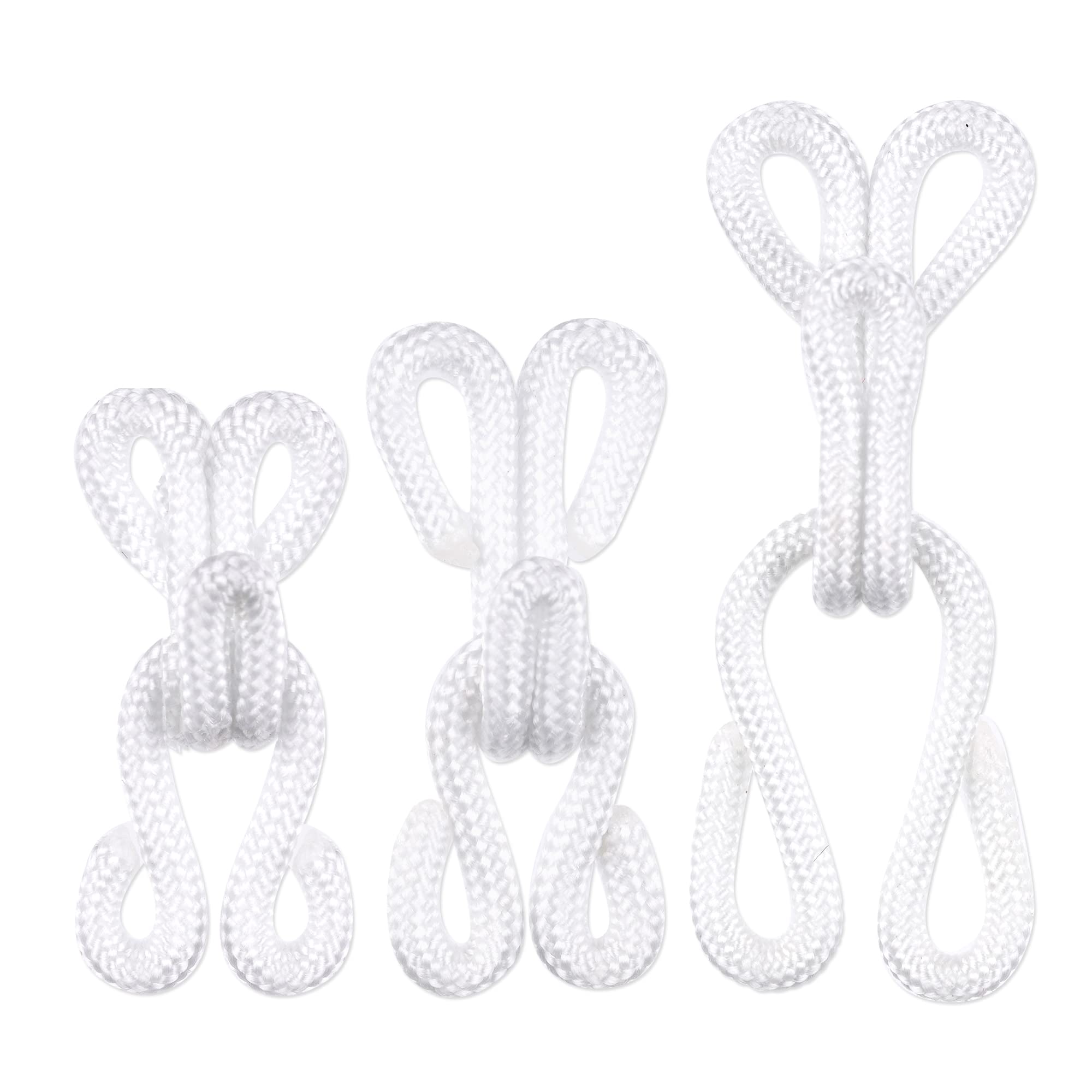 Umsole Large Covered Sewing Hooks and Eye Closure Jewelry Books Crafts Latch for Clothing Bra thick leather deep pile fabrics fur Coats Wraps and Jackets,60 Sets (White)