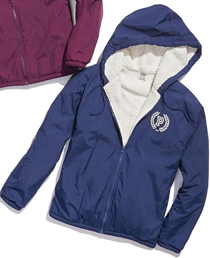 pink sherpa lined hood anorak