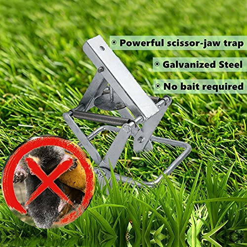 FPS (2 Pack Easy Set Mole Traps Easy OneStep, OutofSight, Galvanized