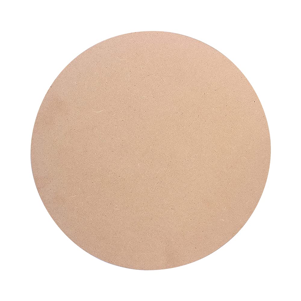 IVEI DIY Round MDF Cutouts - Circle Shaped Curved Wooden Sheet Craft - Set of 2 for Decoupage, Resin Art & Decoration (12 in X 12 in X 6 mm)