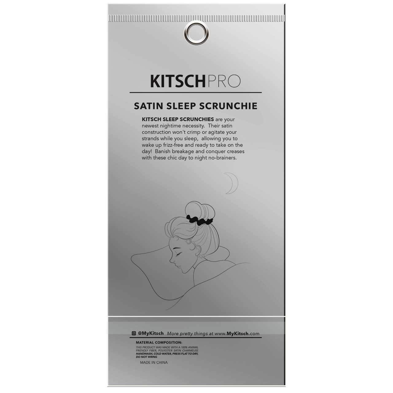 Kitsch Pro Satin Scrunchies, Hair Scrunchies for Frizz Prevention, Satin Hair Ties for Breakage Prevention and Gentle Style Preservation, 5 Pack, Black : Beauty