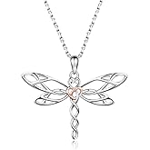 MANBU Sterling Silver Dragonfly Necklace Bracelet for Women Celtic Infinity Dragonfly Pendant Christmas Jewelry Gifts for Nature Lovers