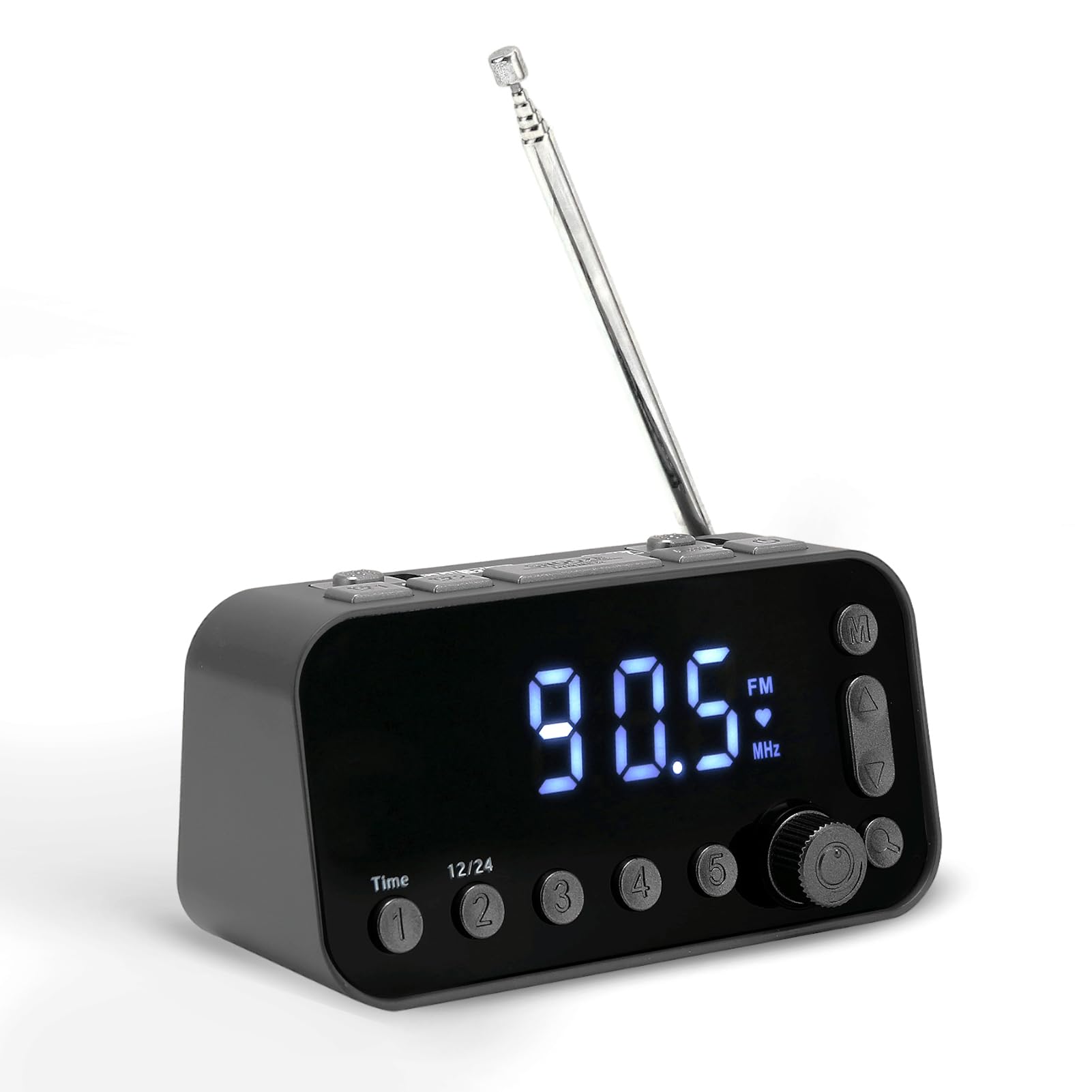 Digital Alarm Clock with FM/DAB Radio, 3.5 inch Large LED Display, Dual Alarms, 9 Minutes Snooze, 2 USB Charging Ports, for Home Bedside Bedroom