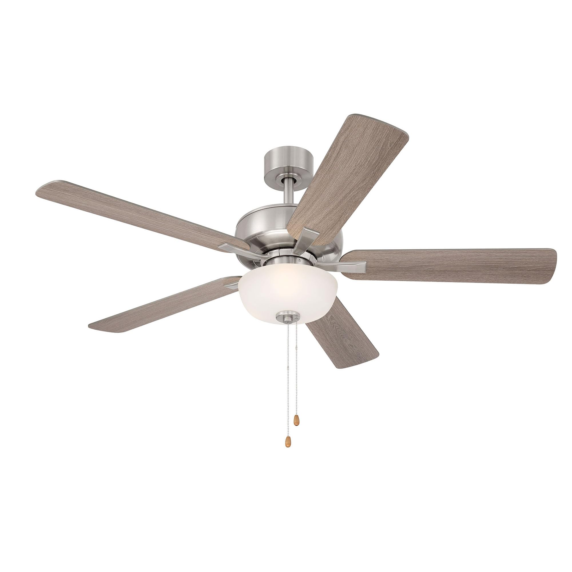 Photo 1 of **FOR PARTS ONLY**
DESIGNERS FOUNTAIN Gallant Ceiling Fan with Lights, 52 Inch LED 3000K Indoor Outdoor 5-Blades Fan, Pull Chain, Brushed Nickel, FP-GLT52B30-BN
