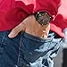 Mens Black Leather Wrist Watch - VOEONS 2017 Analog Quartz Chronograph Classical Casual Big Watch for Men, Teens, Waterproof, 2-Year Quality Warranty