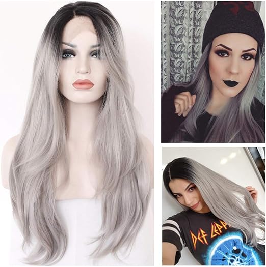 Amazon Com Mai Bao Wigs Women S Hair Gradient Gray Wig Fluffy Wig