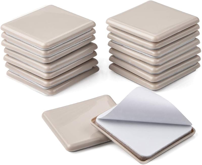 Ezprotekt 2.5" Furniture Sliders for Carpet Moving Pads Self-Adhesive 16 PCS