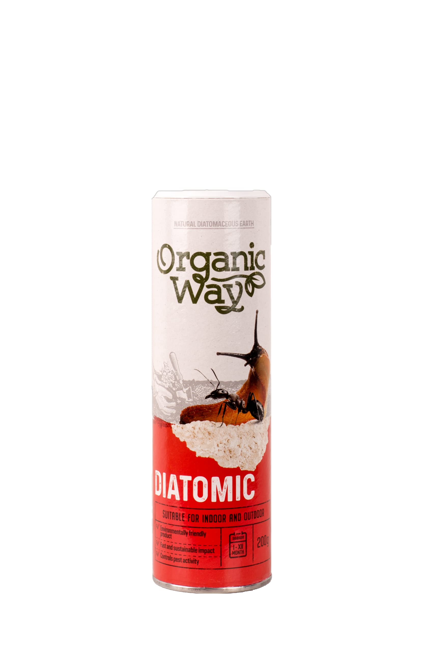 Organic Way Natural Diatomaceous Earth DIATOMIC - Slug Killer, Snail Killer, Natural Pest Control 200g