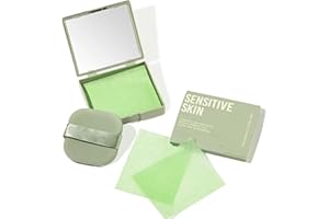 AOAZXBB Oil Blotting Sheets for Face Blotting Paper for Oily Skin,Oil Control Film,Face Oil Absorbing Sheets with Makeup Puff and Portable Mirror Case (200 Sheets)