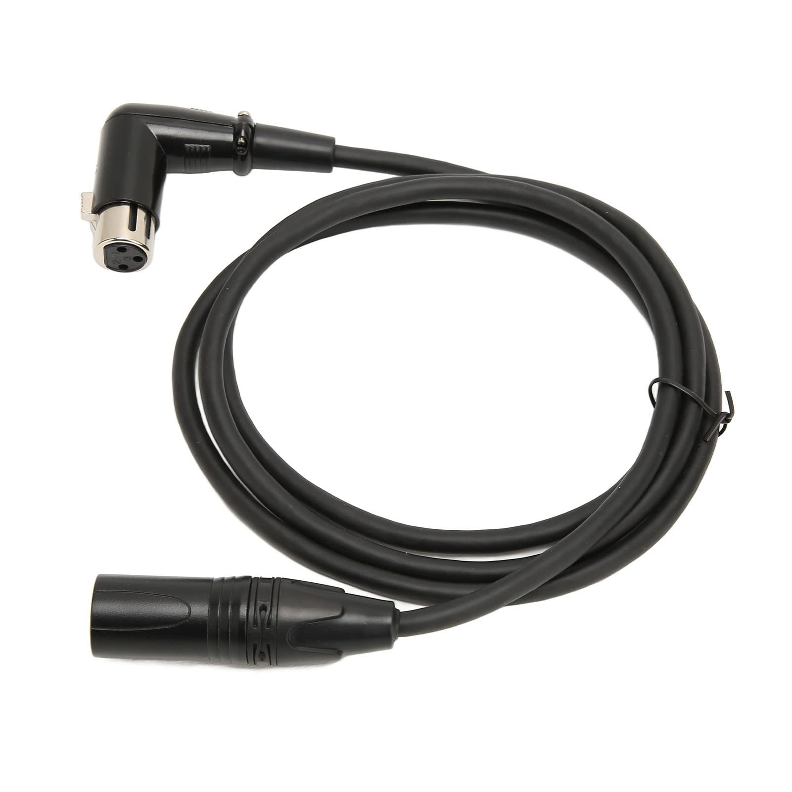 XLR Male to Female Mic Cable, 4.9ft 1.5m 3 Pin Straight Male to Right Angle Female Plug XLR Microphone Cable