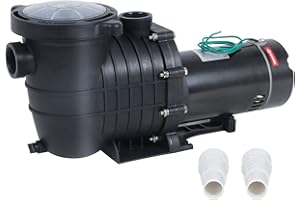 Oarlike Pool Pump Above Ground and Inground, 2.0 HP Powerful Self Primming Swimming Pools Pumps with Strainer Filter Basket (110V/220V Dual Voltage, 60HZ Silent Operation)