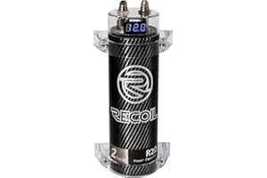 Recoil R2D 2.0 Farad Car Audio Energy Storage Reinforcement Capacitor with Red Digital Read-Out
