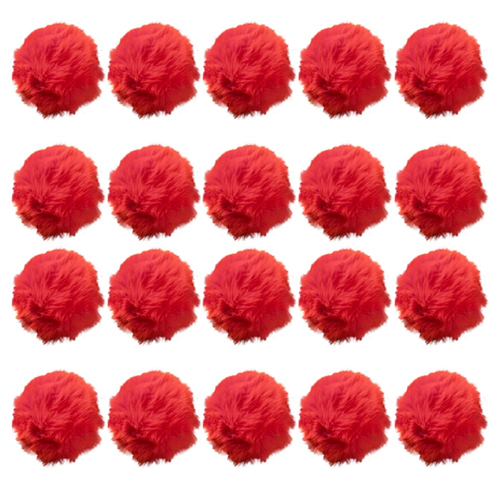 Craft Pom Pom Balls,Large Black Poms Costume Accessory, Pom pom Balls for Arts and DIY Creative Crafts Decorations,Red,3 Inches,20 Pieces. — image 1