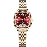 TOOCAT Rose Gold Ladies' Watch Stylish Simple Square Quartz Watch, 30M Water Resistant, Steel Strap with Strap Adjuster